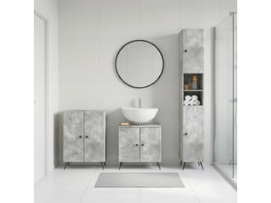 Ensemble de meuble de salle de bain 3 pièces breda gris béton cf63353