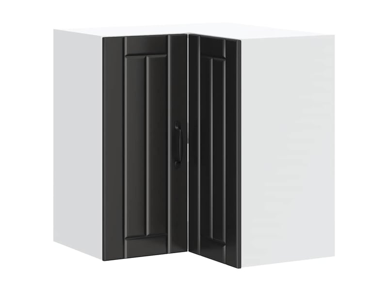  Armoire d'angle murale de cuisine lucca noir bois d'ingénierie  - Conforama A