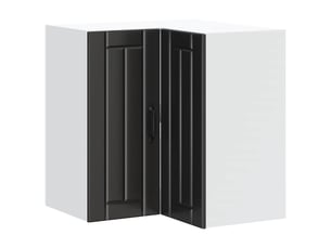 Armoire d'angle murale de cuisine lucca noir bois d'ingénierie