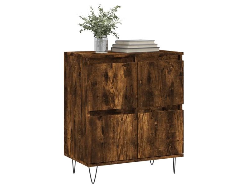  Buffet - bahut - meuble de rangement chêne fumé 60x35x70 cm bois d'ingénierie  - Conforama C