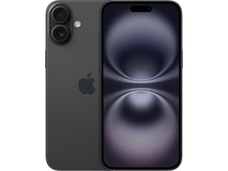  Smartphone iphone 16 plus 128 go noir ecran dynamic island double capteur photo arriere  - Conforama A