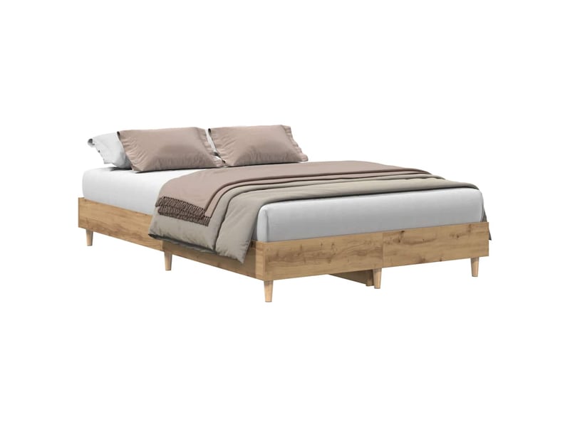  Lit double- lit adulte -  cadre de lit sans matelas chêne artisanal 135x190 cm  - Conforama A