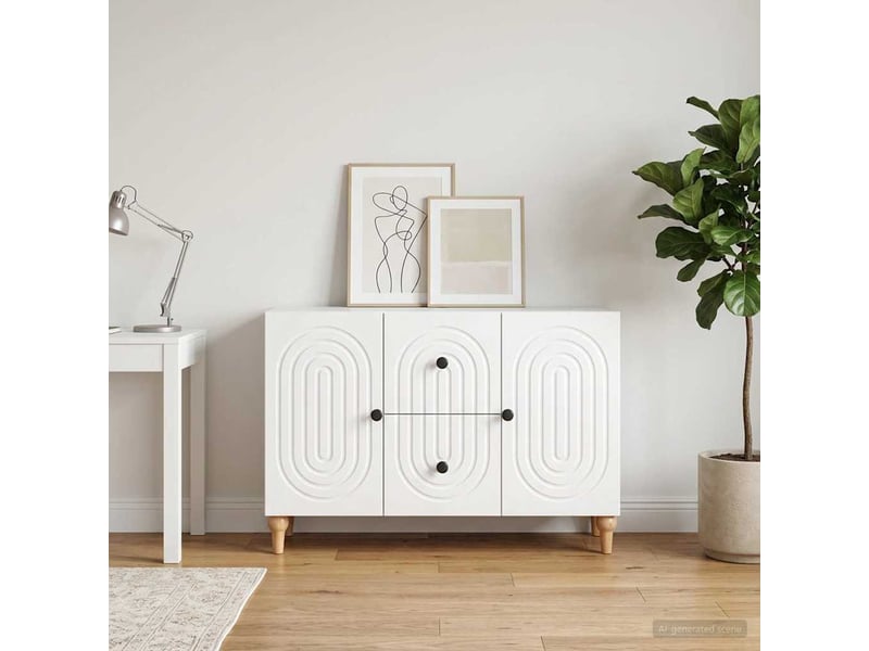  Meuble tv - banc tv - meuble de rangement blanc brillant 89 x 34,5 x 60 cm bois d'ingénierie  - Conforama D