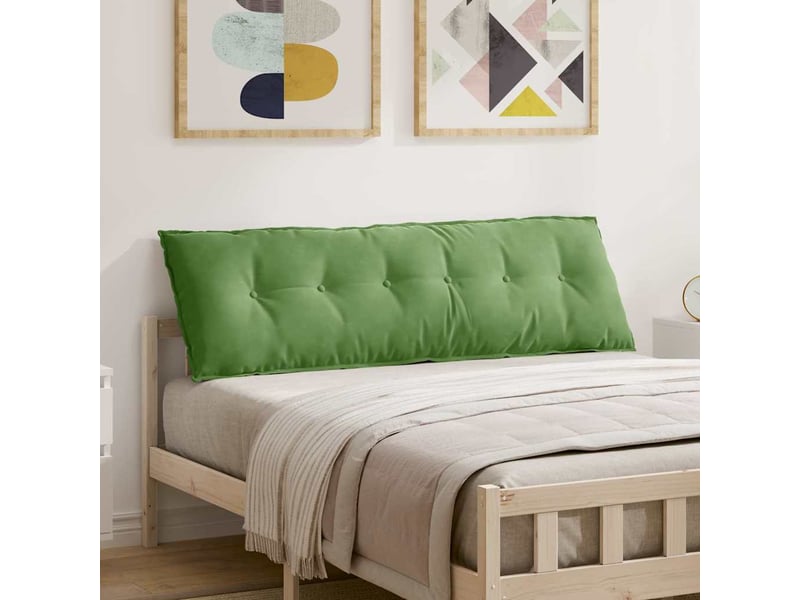 Coussin de dos, coussin de dossier vert clair 160 x 50 cm tissu en velours côtelé cf55051 - Conforama B