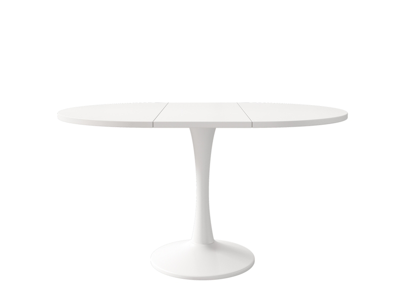  Table à manger extensible ovale blanche, 100140×100×75 cm, table basse moderne et minimaliste  - Conforama A