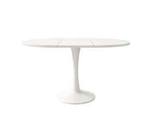 Table à manger extensible ovale blanche, 100140×100×75 cm, table basse moderne et minimaliste