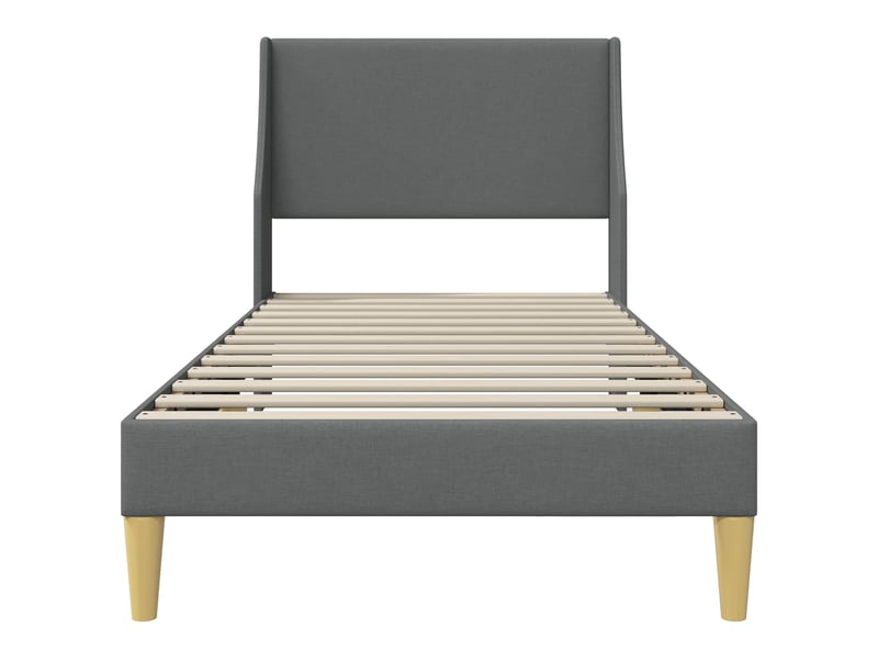  Lit simple- lit adulte -  cadre de lit uni avec tête de lit gris foncé 100 x 200 cm tissu  - Conforama C