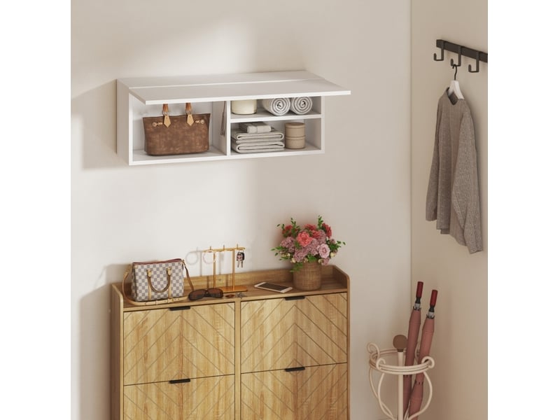  Meuble de salle de bains mural à porte relevable 80 cm evryae  - Conforama C