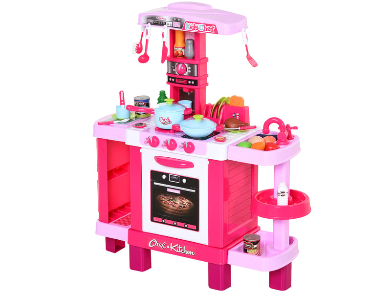 Cuisine pour enfant recettes jeu d'imitation 38 accessoires inclus sons et lumières polypropylène rose - Conforama A