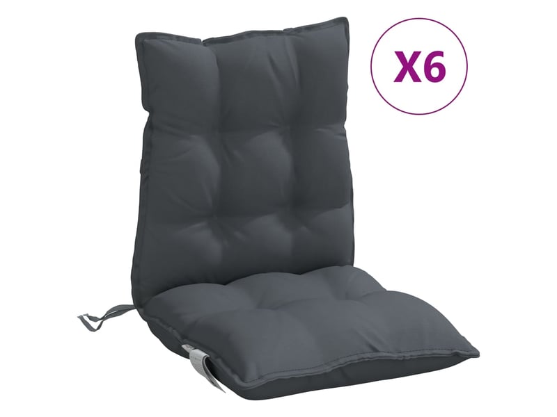 Lot de 6 coussins d'extérieur, coussins de chaise anthracite 100 x 50 x 7 cm aucun cf56429 - Conforama A