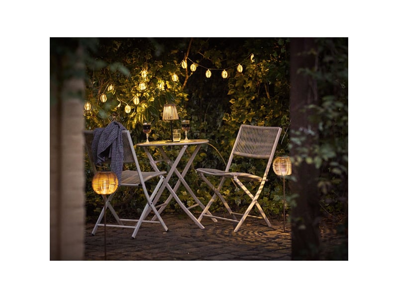  Lampe solaire carlisle en métal et pe naturel — lampadaire extérieur 70 cm  - Conforama E
