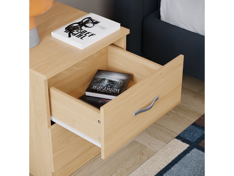  Table de chevet riano, commode de nuit, chambre, rangement, 47x40x36cm, 2 tiroirs, pin 333455 - Conforama E