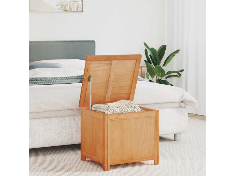 Boîte de rangement, coffre de rangement 50x45x45 cm bois de chêne massif - Conforama C