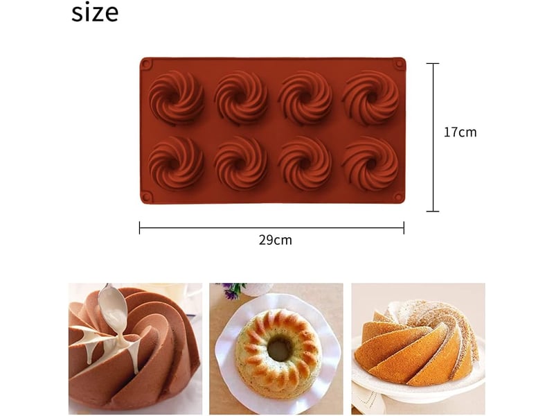 Moule à kouglof en silicone,2 mini moule à kouglof,mini beignets moule avec revêtement antiadhésif,moulle en silicone patisserie pour muffins Cake tin - Conforama B