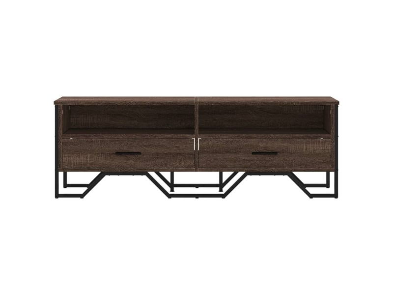  Meuble tv - banc tv - meuble de rangement chêne marron 122x34x41 cm bois d'ingénierie  - Conforama D