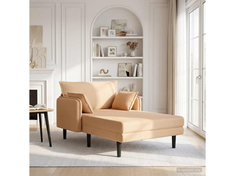  Vidaxl grande méridienne beige bouclé  - Conforama B