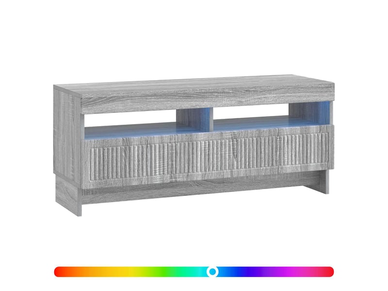  Meuble tv - banc tv - meuble de rangement led sonoma gris bois d'ingénierie  - Conforama C