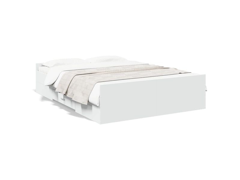  Lit double- lit adulte -  cadre de lit avec tiroirs sans matelas blanc 135x190 cm  - Conforama A