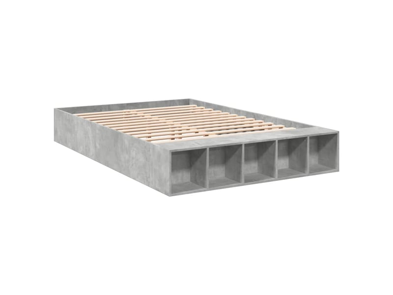  Lit double- lit adulte -  cadre de lit sans matelas gris béton 160x200 cm  - Conforama B