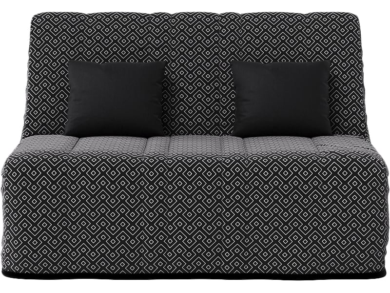 Banquette convertible gaia bz , couchage 160x200, avec 2 coussins offerts, géometrik noir  - Conforama A