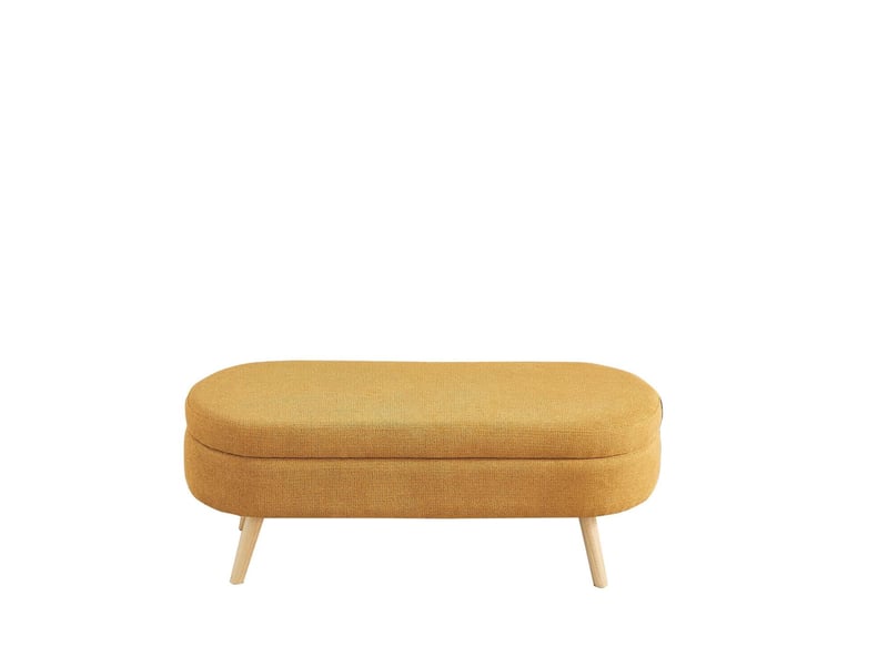  Banc coffre de rangement en tissu chenille jaune 110 x 40 x 42 cm W3349P455067 - Conforama A