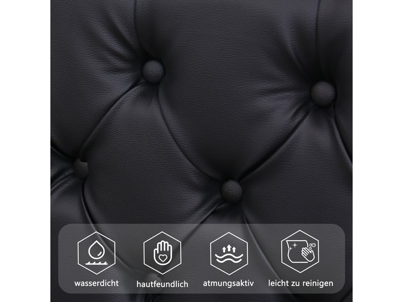 Lit coffre 180x200 noir en similicuir pu, lit double avec éclairage led multicolore et sommier à lattes inclus, grand espace de rangement - Conforama R