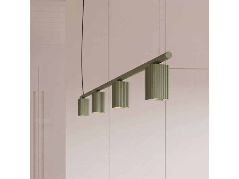  Lustre rayo 4 vert olive aluminium moderne 208x122x6cm SL.3186 - Conforama D