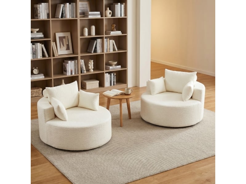  Fauteuil convertible en chenille 2 pièces, mousse confortable, design moderne, sans montage, salon, chambre et espace détente  - Conforama E