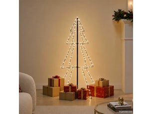 Arbre de noël, sapin de noël cône 160 led d'intérieur-d'extérieur 78x120 cm shl2976