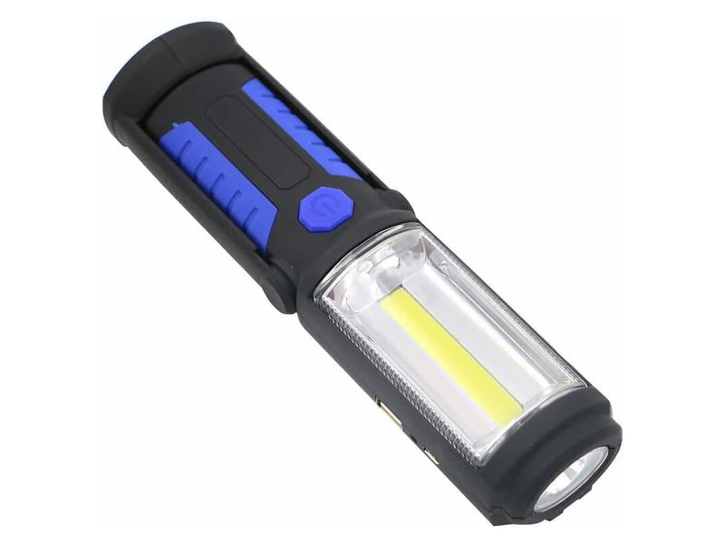 Lampe torche de travail cob led magnétique lampe de travail pour voiture, garage, mécanique, maison lampe torche rechargeable pour extérieur batterie - Conforama A