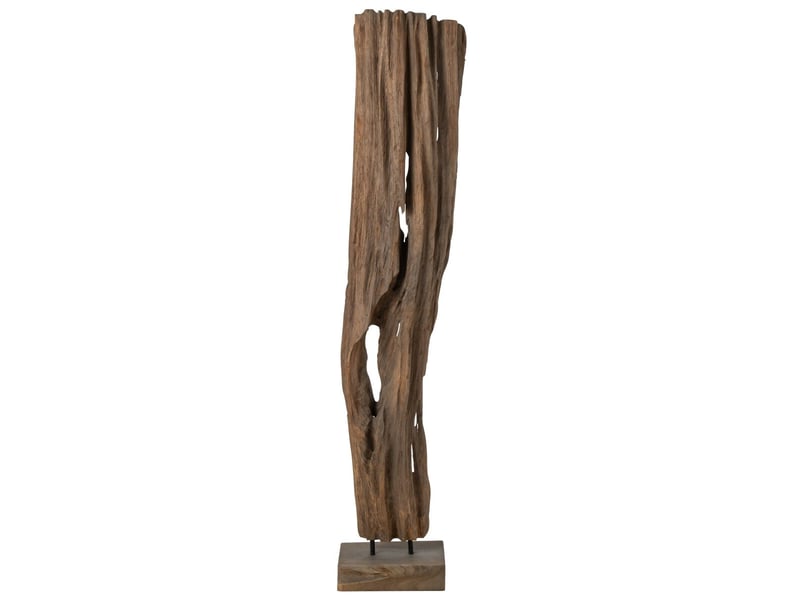 Sculpture déco abstraite en bois mira 183cm marron  - Conforama C