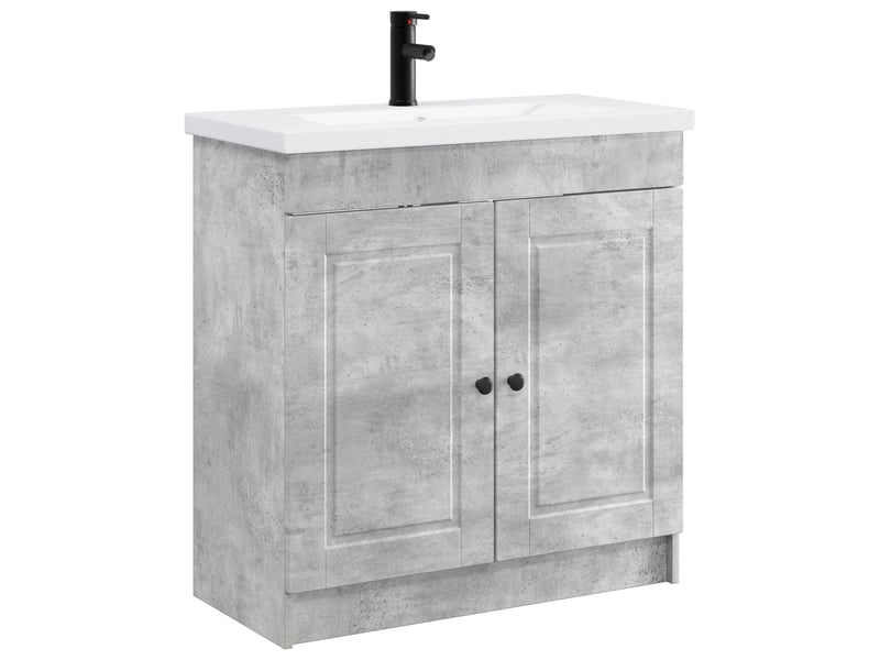 Ensemble de mobilier de salle de bain gris béton shl1022 - Conforama A