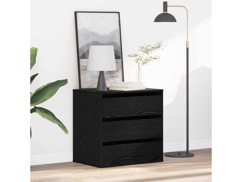  Armoire à tiroirs, commode 3-tiroir noir 61x41x58 cm  - Conforama D