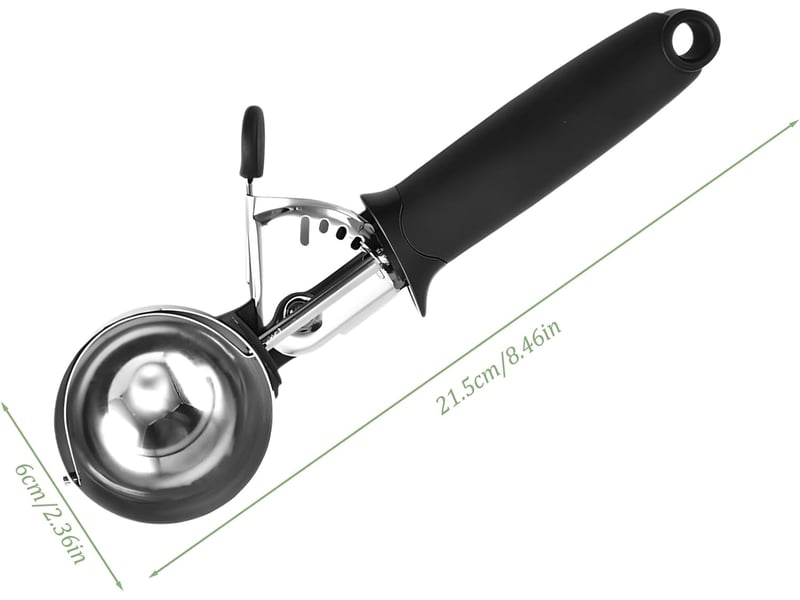  Cuillères à glace, acier inoxydable 304, ensemble de 2 pièces, pour pâte à biscuits et crème glacée, lavables au lave-vaisselle, noires  - Conforama C