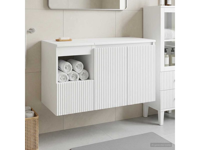  Ensemble de mobilier de salle de bain 2 pc blanc cf63996  - Conforama B