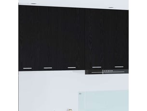 Meuble de rangement cuisine, armoire suspendue chêne noir et blanc 40x31x80cm