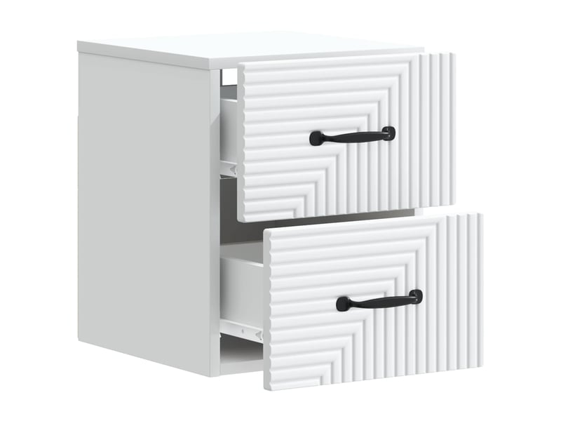  Table de chevet - cabinet de chevet - table de nuit mural avec tiroir blanc 34,5 x 33 x 40 cm  - Conforama C
