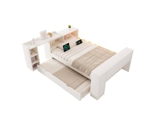 Lit gigogne 90x200 cm MODENUIT coloris blanc