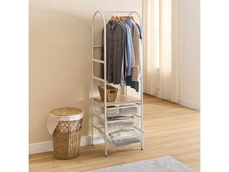  Portant à vêtements meshy rectangulaire 51x173,5cm blanc MESHY - Conforama B