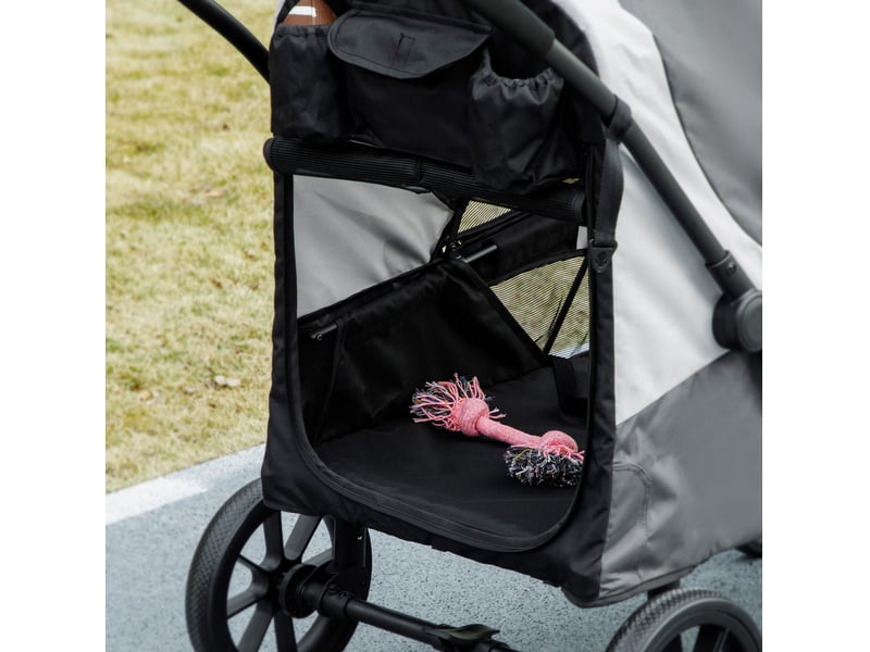  Poussette pour enfent 124x67x100 cm – gris foncé – pliable, roues amovibles, jusqu'à 30 kg  - Conforama D