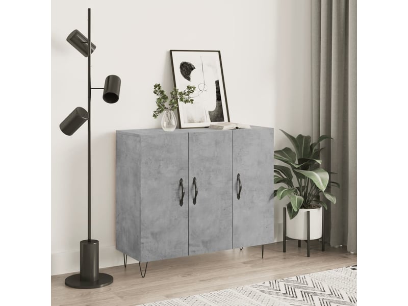  Buffet - bahut - meuble de rangement gris béton 90x34x80 cm bois d'ingénierie  - Conforama B