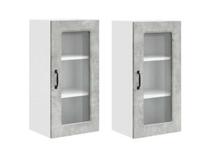 Meuble mural de cuisine | armoire de cuisine 2 pcs gris béton shl4950