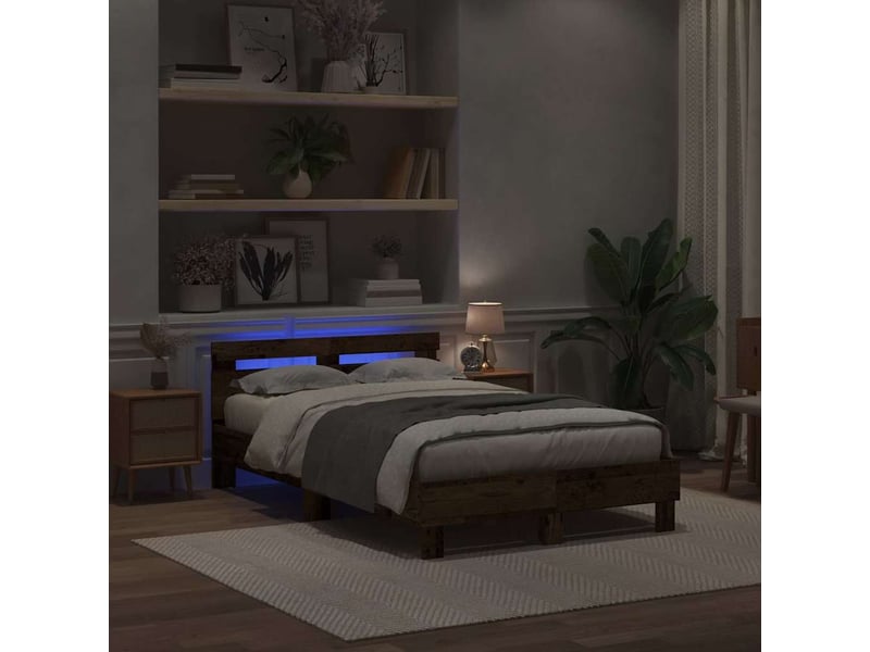  Lit double- lit adulte -  cadre de lit bois ancien 120 x 190 cm bois d'ingénierie  - Conforama B