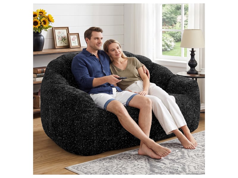  Pouf géant avec accoudoirs, design biomimétique patte d’ours, largeur 140 cm  - Conforama B