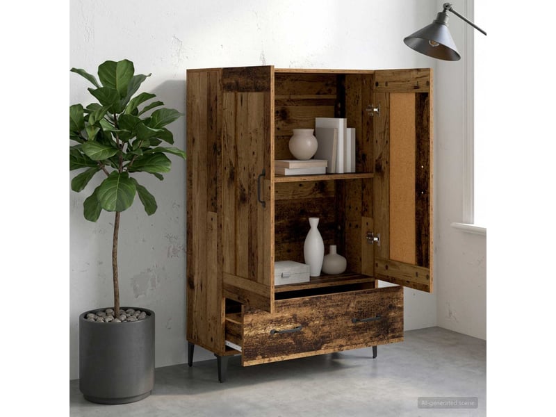  Buffet - haut armoire bois ancien 70 x 31 x 115 cm bois d'ingénierie  - Conforama D