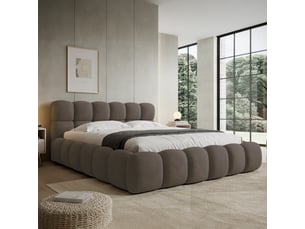 Lit coffre tomaso 180cm velours taupe