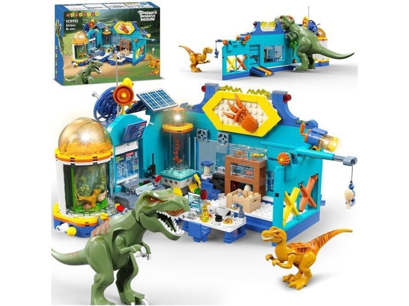  Jeu de construction 2 en 1 dinocenter 837 pieces avec led et 2 dinos articulés 151498_AABGC68411_6_DROPFR - Conforama A