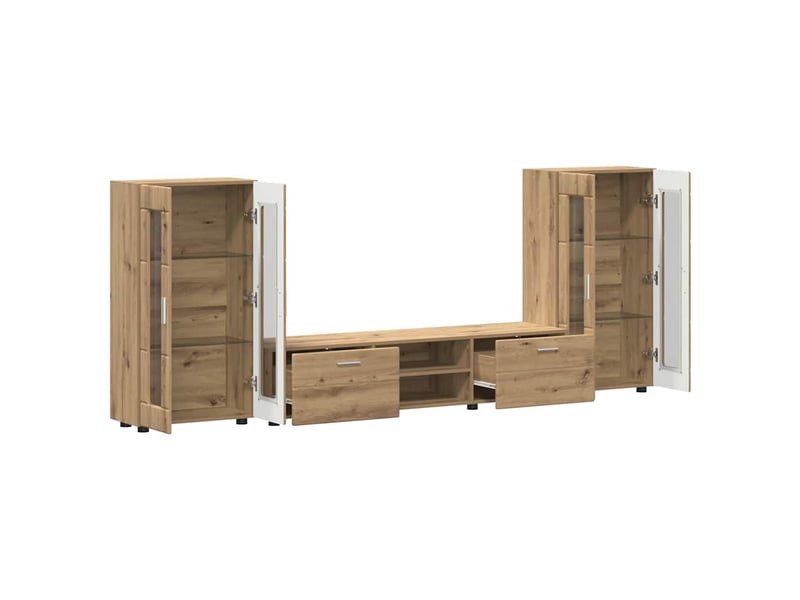  Ensemble meuble tv - banc tv - meuble de rangement florin 3 pcs chêne artisanal  - Conforama E