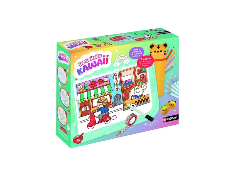  Tableau lumineux dessin kawaii avec 20 planches et accessoires NAT3701656101192 - Conforama C