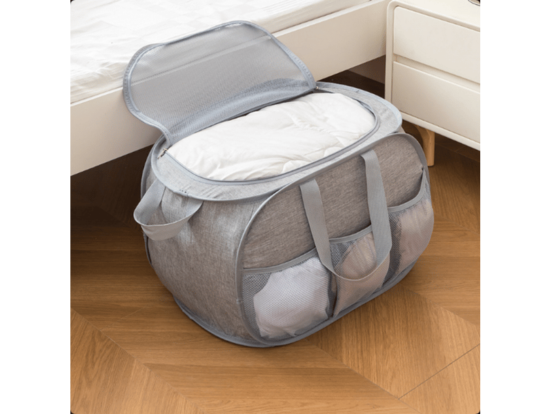  X x cm panier à linge pop-up avec couvercle pliable, panier à linge pliable avec poignée, panier de rangement pour chambre d'enfant  - Conforama E
